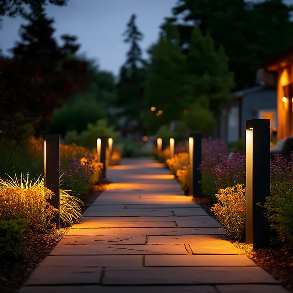 Modern Slim Rectangular Bollard modern pathway lighting.